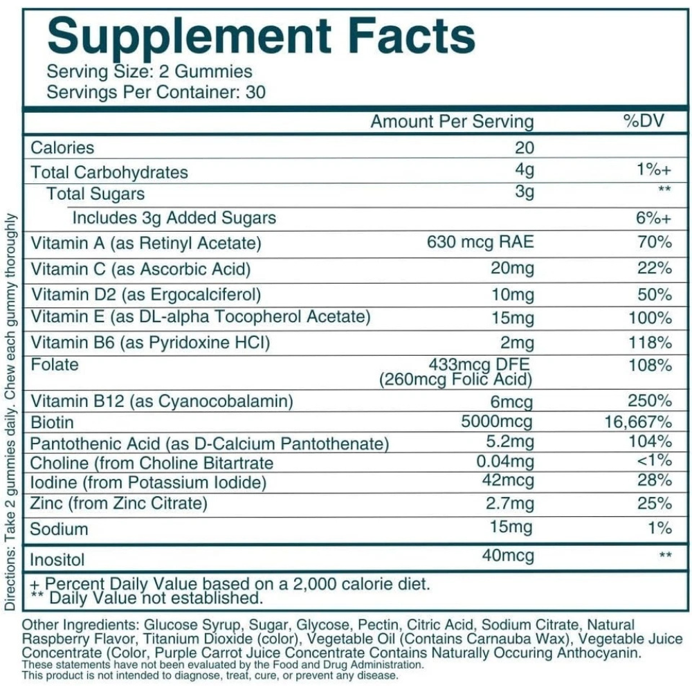WEEM Hair Skin and Nails Gummies Supports Healthy Hair Vegan biotin Vitamins