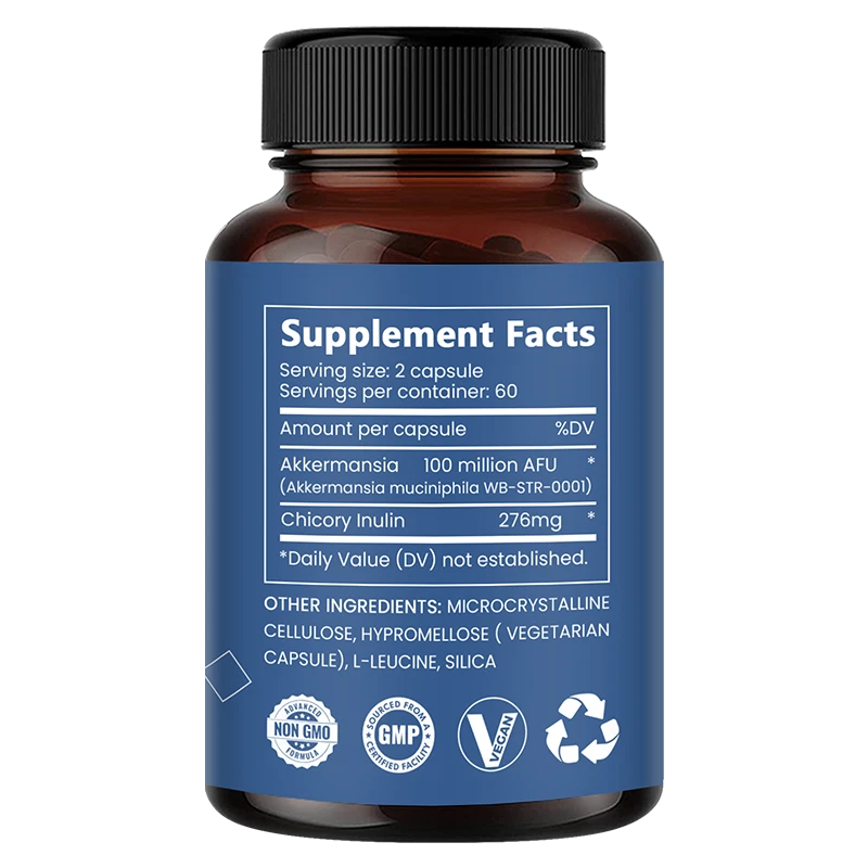 Share Akkermansia 100 million Afu Muciniphila Live probiotic GUT HEALTH SUPPORT CAPS