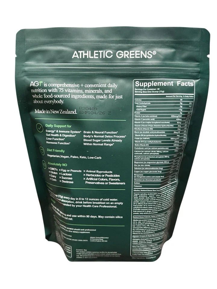 AG1 Greens Powder Supplement | Improve Gut Health | Multivitamin, 75 Vitamins